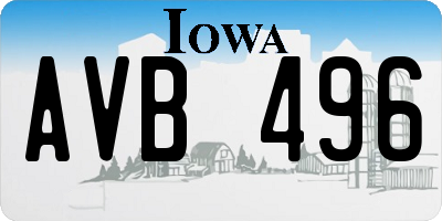 IA license plate AVB496