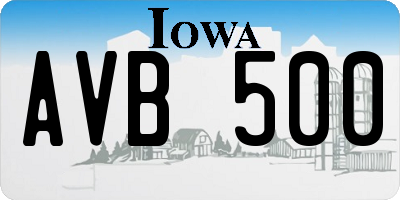 IA license plate AVB500