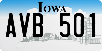 IA license plate AVB501