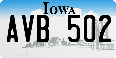 IA license plate AVB502
