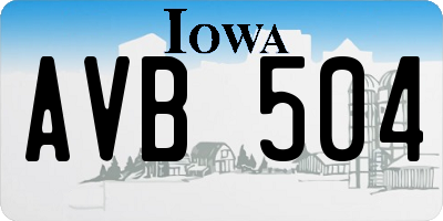 IA license plate AVB504