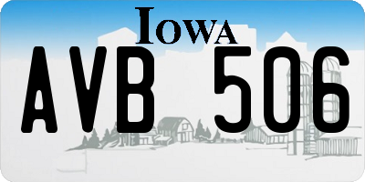 IA license plate AVB506