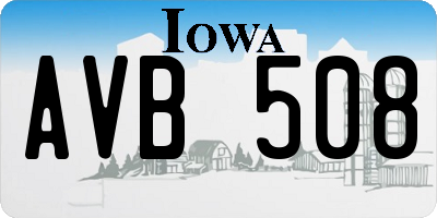 IA license plate AVB508