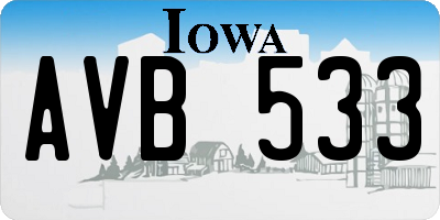 IA license plate AVB533