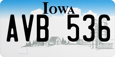 IA license plate AVB536
