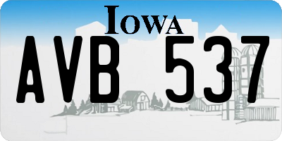 IA license plate AVB537