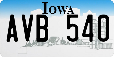 IA license plate AVB540