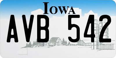 IA license plate AVB542
