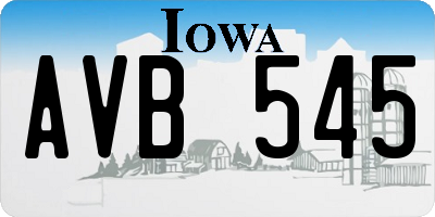 IA license plate AVB545