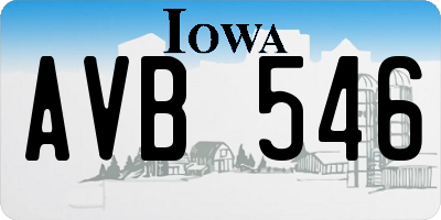 IA license plate AVB546