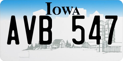 IA license plate AVB547