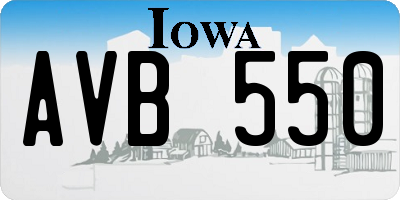 IA license plate AVB550