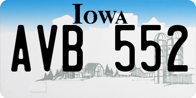 IA license plate AVB552