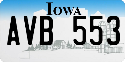 IA license plate AVB553