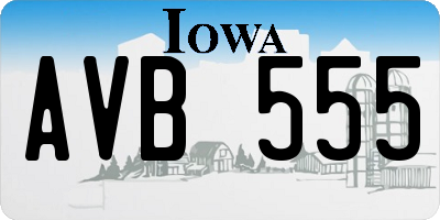 IA license plate AVB555