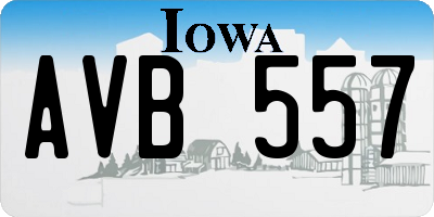 IA license plate AVB557