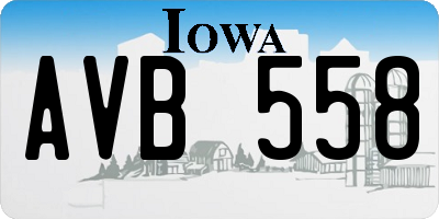 IA license plate AVB558