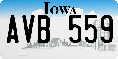 IA license plate AVB559