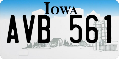 IA license plate AVB561