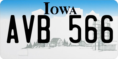 IA license plate AVB566