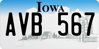 IA license plate AVB567