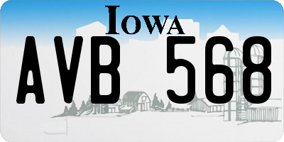 IA license plate AVB568