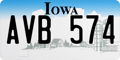 IA license plate AVB574