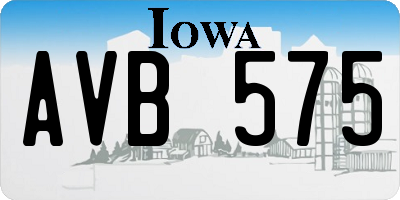 IA license plate AVB575