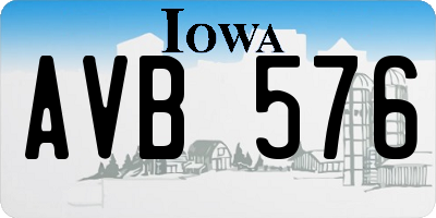 IA license plate AVB576