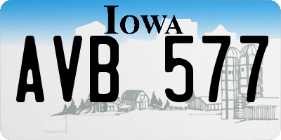 IA license plate AVB577