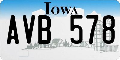 IA license plate AVB578