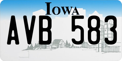 IA license plate AVB583