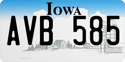 IA license plate AVB585