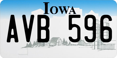 IA license plate AVB596