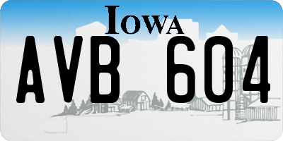 IA license plate AVB604