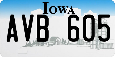 IA license plate AVB605