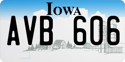 IA license plate AVB606