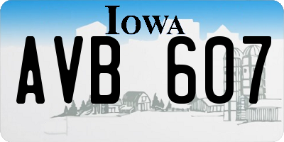 IA license plate AVB607