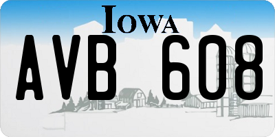 IA license plate AVB608