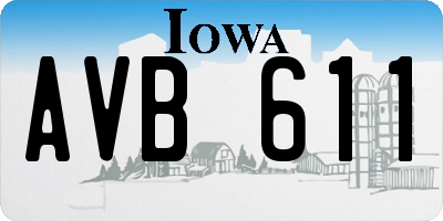 IA license plate AVB611
