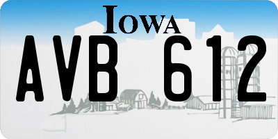 IA license plate AVB612