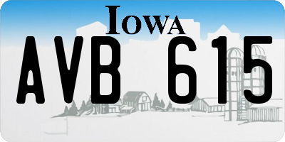 IA license plate AVB615