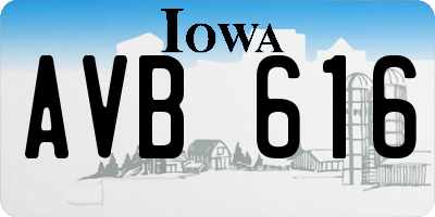 IA license plate AVB616