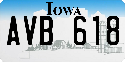 IA license plate AVB618