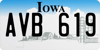 IA license plate AVB619