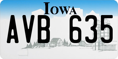 IA license plate AVB635