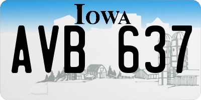 IA license plate AVB637