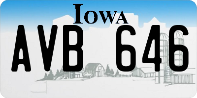 IA license plate AVB646