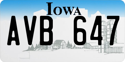 IA license plate AVB647
