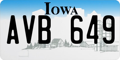 IA license plate AVB649